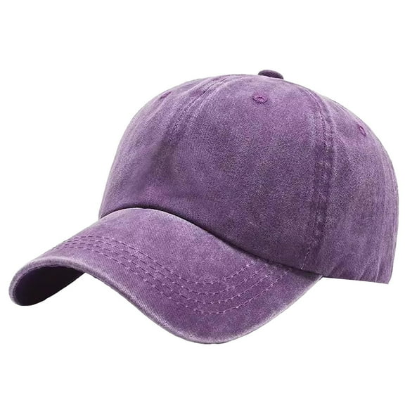 Mens Baseball Caps Vintage Literary Soft Top Washed Cotton Adjustable Unisex Hat Outdoor Running Workouts Purple A
