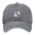 thumbnail image 1 of Mens Baseball Caps Washed Baseball Cap Heart Paw Print Adjustable Womens Sun Hat Outdoor Running Workouts Activities Grey One Size, 1 of 3