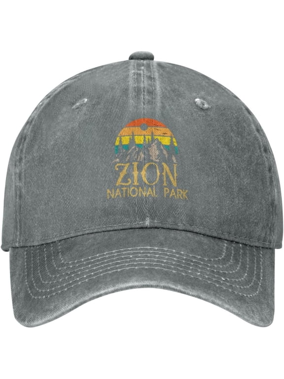 Mens Baseball Hats Zion Cool Cap for Womens Gym Hat Light Weight Zion National Park Sport Caps Gray