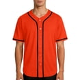 thumbnail image 1 of Mens Baseball Jersey Short Sleeve Button Down Shirts Printable Team Uniform Solid Color Summer Casual Lightweight Breathable Quick Dry Athleisure for Game Day Fans Streetwear, 1 of 8