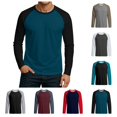 thumbnail image 1 of Mens Baseball Shirt Casual Raglan Long Sleeve Crewneck Color Block T-Shirt Lightweight Vintage Tops, 1 of 5
