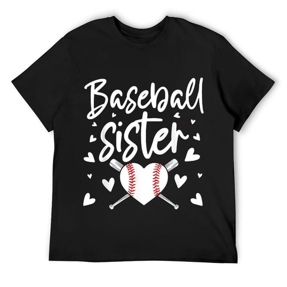 Mens Baseball Sister T-Shirt Black