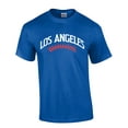 thumbnail image 1 of Mens Baseball Team Tshirt California Los Angeles Baseball Team Color Royal Blue and Red Laces Short Sleeve T-shirt Graphic Tee-Royal-4xl, 1 of 4
