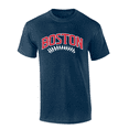 thumbnail image 1 of Mens Baseball Team Tshirt Massachusetts Boston Baseball Team Color Red and Navy Blue Laces Short Sleeve T-shirt Graphic Tee-Heather Navy-xxl, 1 of 4