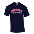 thumbnail image 1 of Mens Baseball Team Tshirt Minnesota Baseball Team Color Navy Blue and Red Laces Short Sleeve T-shirt Graphic Tee-Navy-xl, 1 of 4