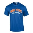 thumbnail image 1 of Mens Baseball Team Tshirt New York Baseball Team Color Royal Blue and Orane Laces Short Sleeve T-shirt Graphic Tee-Royal-large, 1 of 4