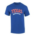 thumbnail image 1 of Mens Baseball Team Tshirt Texas Baseball Team Color Royal Blue and Red Laces Short Sleeve T-shirt Graphic Tee-Royal-medium, 1 of 4