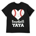 thumbnail image 1 of Mens Baseball Yaya Funny Baseball Player Yaya T-Shirt Black X-Large, 1 of 5