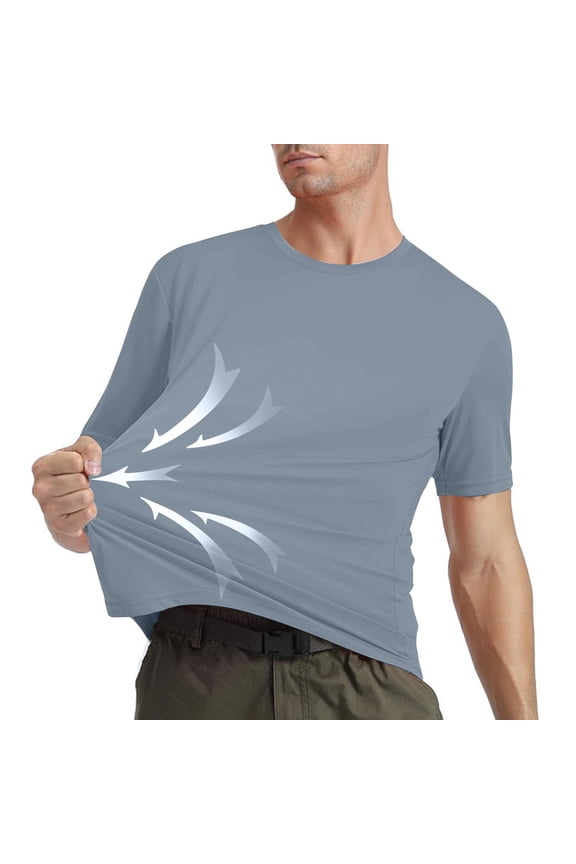 Mens Basic Sun Shirt Short Sleeve Rash Guard Shirt Quick Dry UPF 50+ Sun Protection Swim Shirt