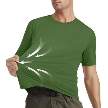 Mens Basic Sun Shirt Short Sleeve Rash Guard Shirt Quick Dry UPF 50+ Sun Protection Swim Shirt