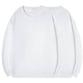 thumbnail image 1 of Mens Basic Sweatshirts 2 Pcs Long Sleeve Cotton Sweatshirt Crew Neck Pullover Comfortable Casual Sweat Shirts for Men White, S, 1 of 7