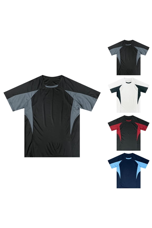 Mens Basic Tees Short Sleeve Pack Round Neck Textured Shirts Streetwear Baggy Undershirt Cotton Tops Summer Trendy Athletic Short Sleeve (Red,S)