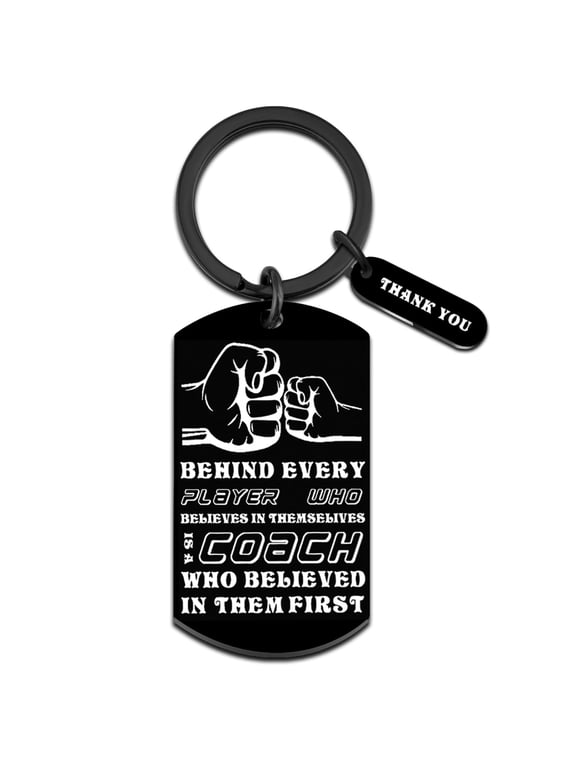 Mens Basketball Coach Keychain, Inspirational Coach Appreciation Gifts for Men, Thank You Gift for Soccer Softball Volleyball Baseball Coach, Team Leader Award for End of Season Party