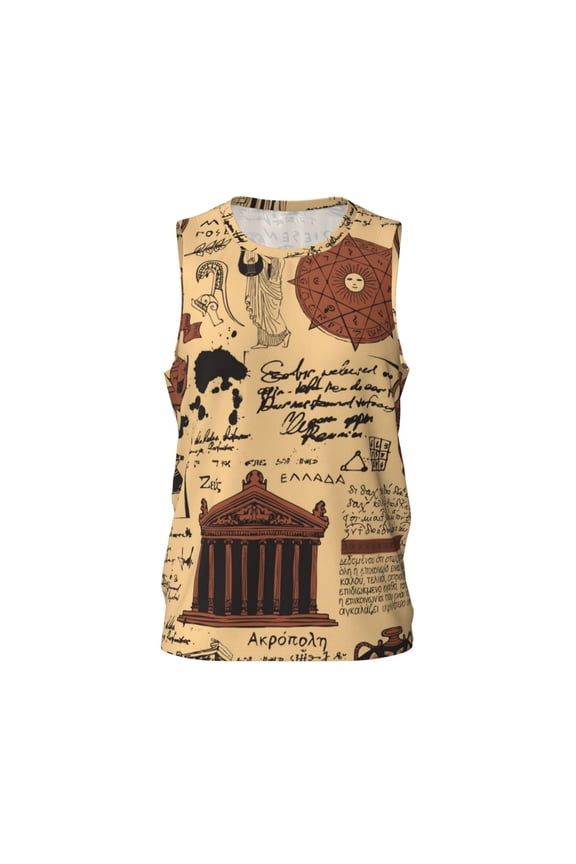 Mens Basketball Jersey Hip-Hop Sreetwear Sports Team Tops, Ancient Greece Vintage Acropolis