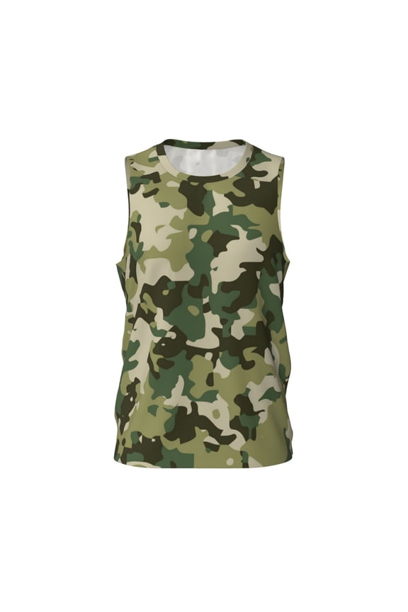 Mens Basketball Jersey Hip-Hop Sreetwear Sports Team Tops, Military Camouflage Green Camo