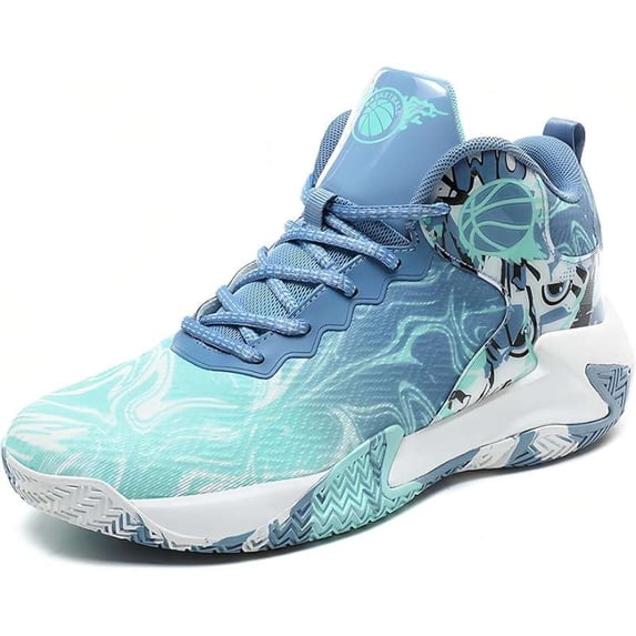 Mens Basketball Shoes Fashion Non-Slip Lightweight Breathable Outdoor Sneakers Cushioning Workout Shoes for Running Walking Sports Training