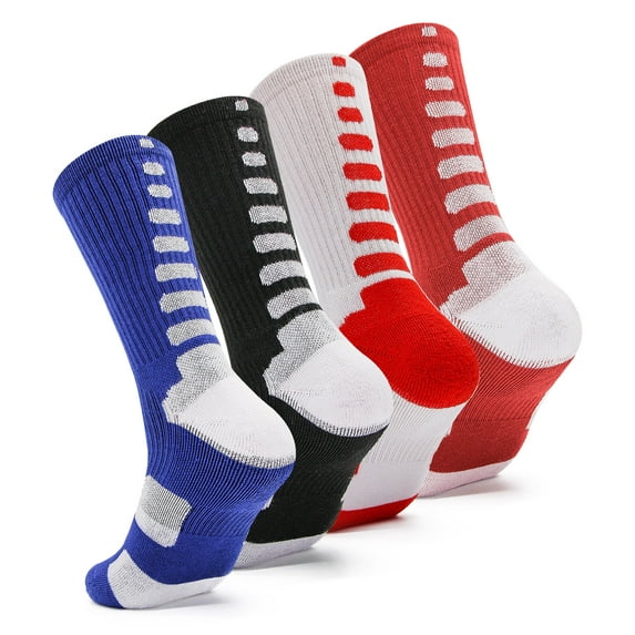Mens Basketball Socks Elite Athletic Crew Socks for Women Youth Boys 4 Pairs