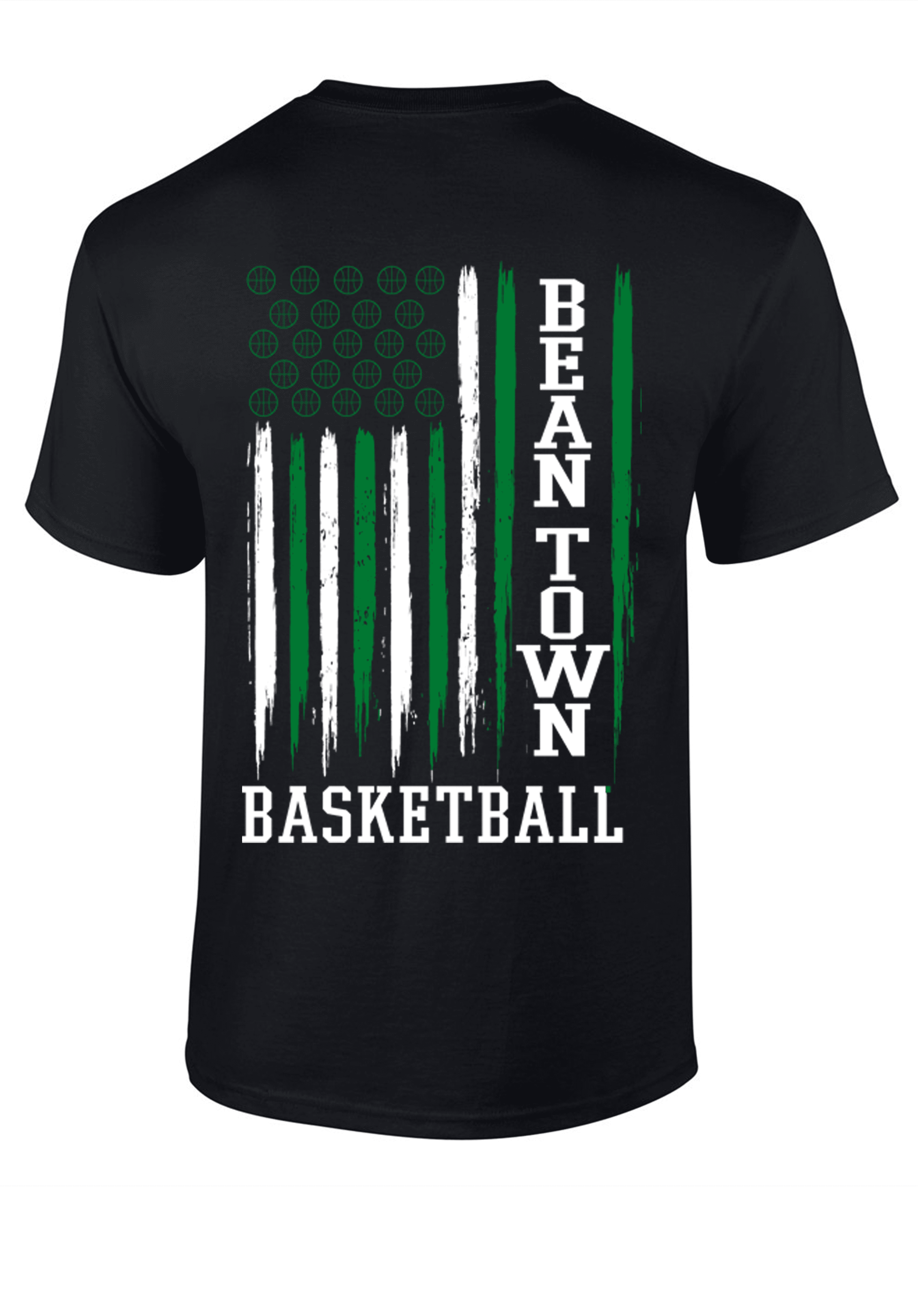 Mens Basketball Tshirt Boston Beantown Basketball Flag Team Color Short