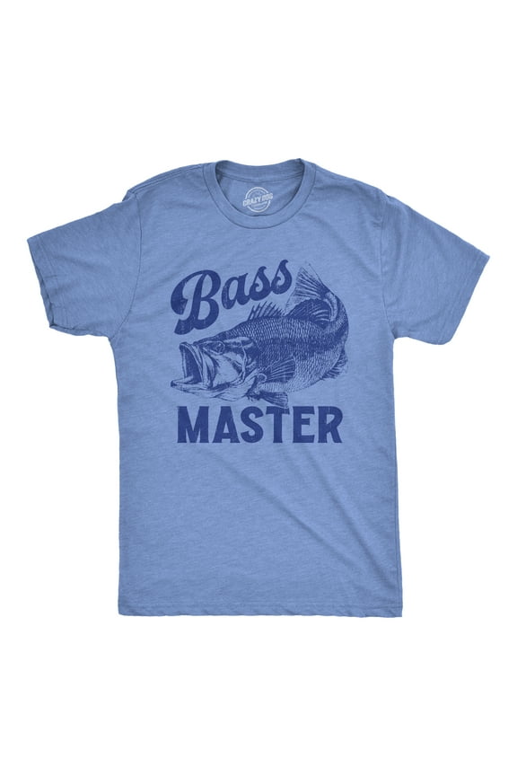 Mens Bass Master T Shirt Funny Sarcastic Fishing Professional Fish Graphic Novelty Tee for Guys Graphic Tees