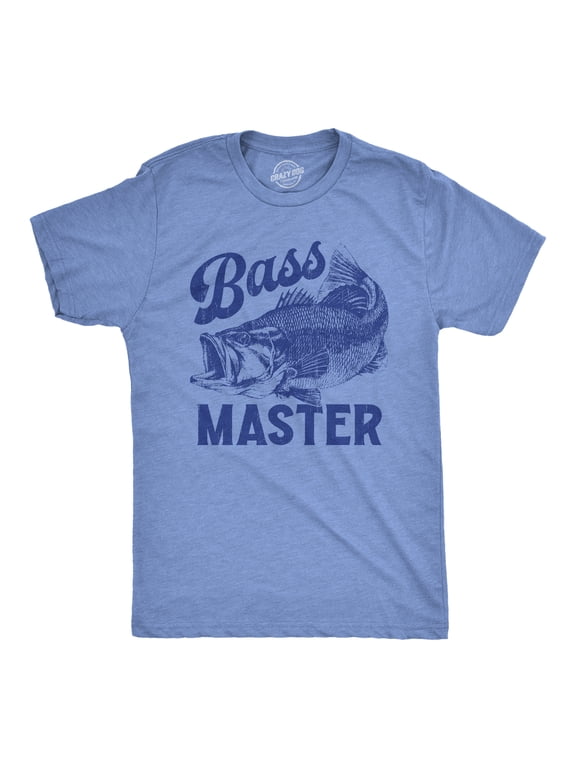 Mens Bass Master T Shirt Funny Sarcastic Fishing Professional Fish Graphic Novelty Tee for Guys Graphic Tees