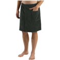 thumbnail image 1 of Mens Bath Wrap Towel with Pocket, Adjustable, Charcoal, 3X/4X Large, 1 of 4
