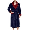 thumbnail image 1 of Mens Bathrobes Mens Thick Wool Long Towl Robe Matching Color Bathrobe Home Bath Robe Mens Red XL, 1 of 4