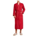thumbnail image 1 of Mens Bathrobes Square Spa Kimono Bathrobe Soft Light Hotel Bathrobe Long Sleeve Mens Bath Robe Red M, 1 of 4