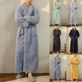thumbnail image 1 of Mens Bathrobes Thick Bathrobe Oversized Kimono Spa Full Length Big and Tall Robe Long Winter Sleepwear, 1 of 7