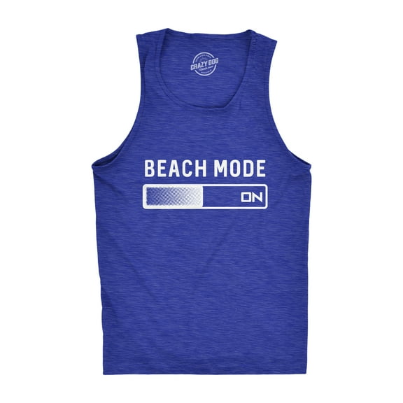 Mens Beach Mode Fitness Tank Funny Vacation Holiday Travel Summer Graphic Novelty Tanktop