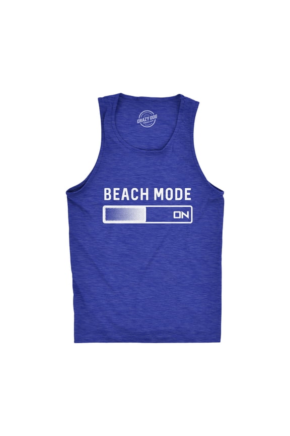 Mens Beach Mode Fitness Tank Funny Vacation Holiday Travel Summer Graphic Novelty Tanktop