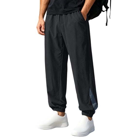 Mens Beach Pants Swim Pants Loose Fit Quick Dry UPF 50+ Outdoor Joggers with Pockets Drawstring Waist for Yacht Daily Wear Big & Tall Size M-5XL Black
