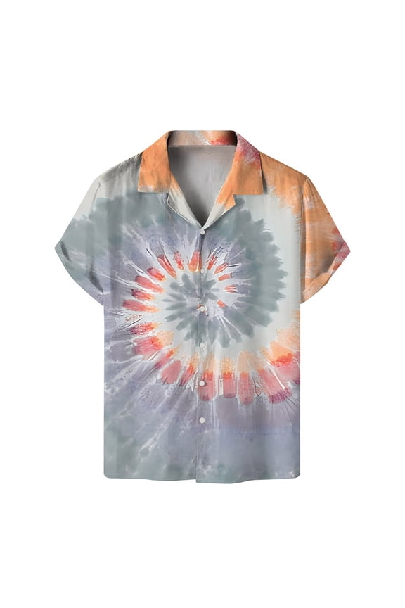 Mens Beach Shirts 3D Prints Tropical Holiday Short Sleeve Casual Button Down Hawaiian Shirt For Men H M