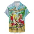 thumbnail image 1 of Mens Beach Shirts Short Sleeve Button Down Lapel Printed Tops Summer Holiday Funny Hawaiian Shirt for Men Red L, 1 of 3