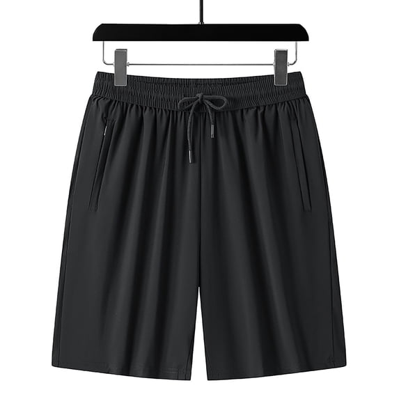 Mens Beach Shorts Big and Tall Elastic Drawstring Waist Zipper Pockets Outdoor Short Pants Fathers Gift,L-8XL