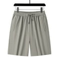 thumbnail image 1 of Mens Beach Shorts Big and Tall Elastic Drawstring Waist Zipper Pockets Outdoor Short Pants Fathers Gift,L-8XL, 1 of 7