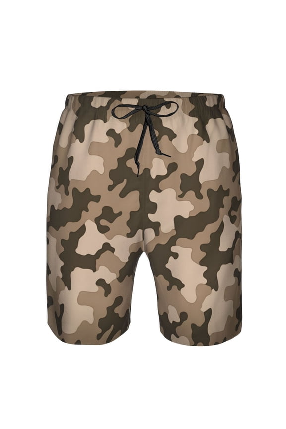 Mens Beach Shorts Corps Camouflage Quick Dry Swim Shorts with Mesh Lining Medium