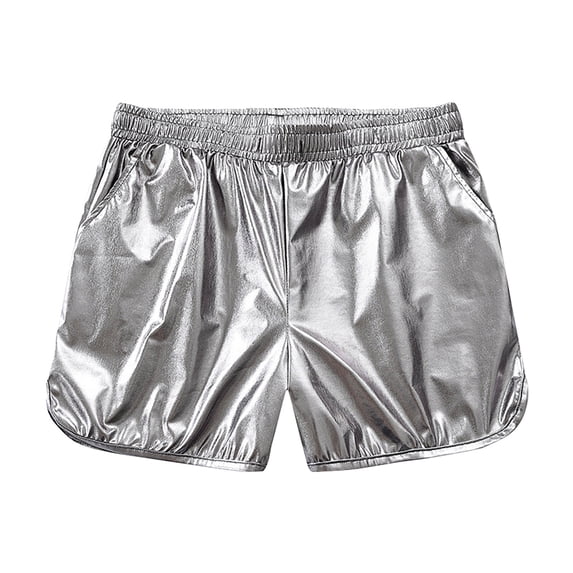 Mens Beach Shorts Lightweight Patent Leather Look Slim Fit Ultra Short Summer