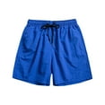 thumbnail image 1 of Wo-Fusoul Men's Solid Color Printed 5" Beach Shorts with Pocket, Drawstring Elastic Waist, 1 of 4