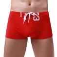 thumbnail image 1 of Mens Beach Shorts Men's Swimwear Shorts Big And Tall Size Loose Swimming U Shorts Mens Sweat Shorts Red XXL, 1 of 4