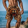 thumbnail image 1 of Mens Beach Shorts Straight Leg Funny Printed Drawstring Short Pant Summer Stylish Shorts with Pockets Coffee 9 XXL, 1 of 9