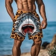 thumbnail image 1 of Mens Beach Shorts Straight Leg Funny Printed Drawstring Short Pant Summer Stylish Shorts with Pockets Coffee L, 1 of 9