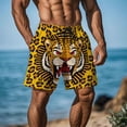 thumbnail image 1 of Mens Beach Shorts Straight Leg Funny Printed Drawstring Short Pant Summer Stylish Shorts with Pockets Yellow 3 3XL, 1 of 9