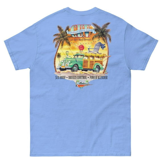 Mens Beach T-Shirt CUV Caribbean Utility Vehicle Tropical Island Party Tee