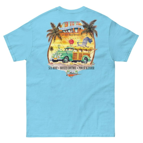 Mens Beach T-Shirt CUV Caribbean Utility Vehicle Tropical Island Party Tee