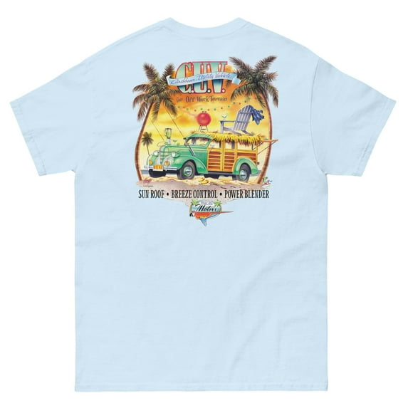 Mens Beach T-Shirt CUV Caribbean Utility Vehicle Tropical Island Party Tee