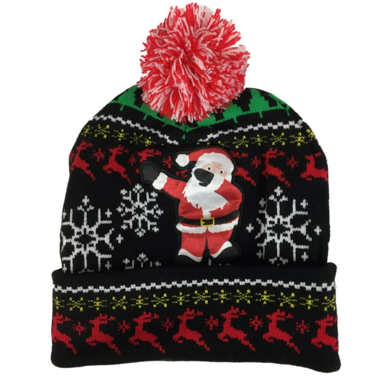 Mens Beanie Dabbing Santa Claus Christmas Holiday Stocking Cap