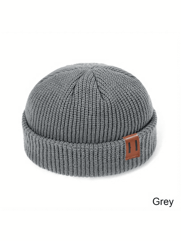 Mens Beanie Hat Winter Warm Knitted Ribbed Docker Skull Cap Trawler Fisherman
