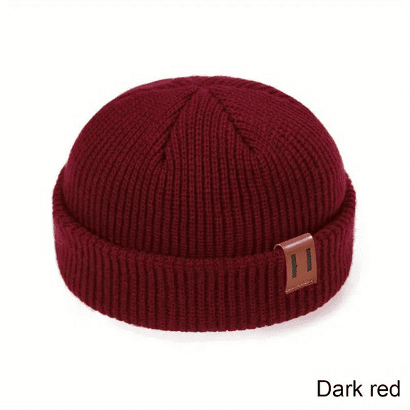Mens Beanie Hat Winter Warm Knitted Ribbed Docker Skull Cap Trawler Fisherman