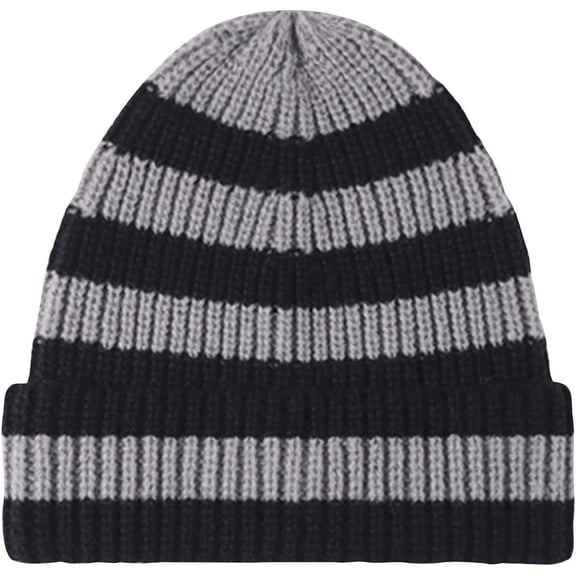 Mens Beanie Hat Wool Knitted Slouchy Skull Cap Oversized Warm Fold-Up Cuffed Watch Hat Fashion Winter Outdoor Ski Hiking Gift