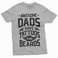 thumbnail image 1 of Mens Beard And Tattoo Birthday Gift Fathers Day Shirt Awesome Dad T-Shirt Tees (Large Grey), 1 of 6